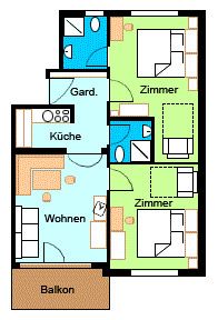 Floor plan of Apartment 2 in Haus Angela in Fiss